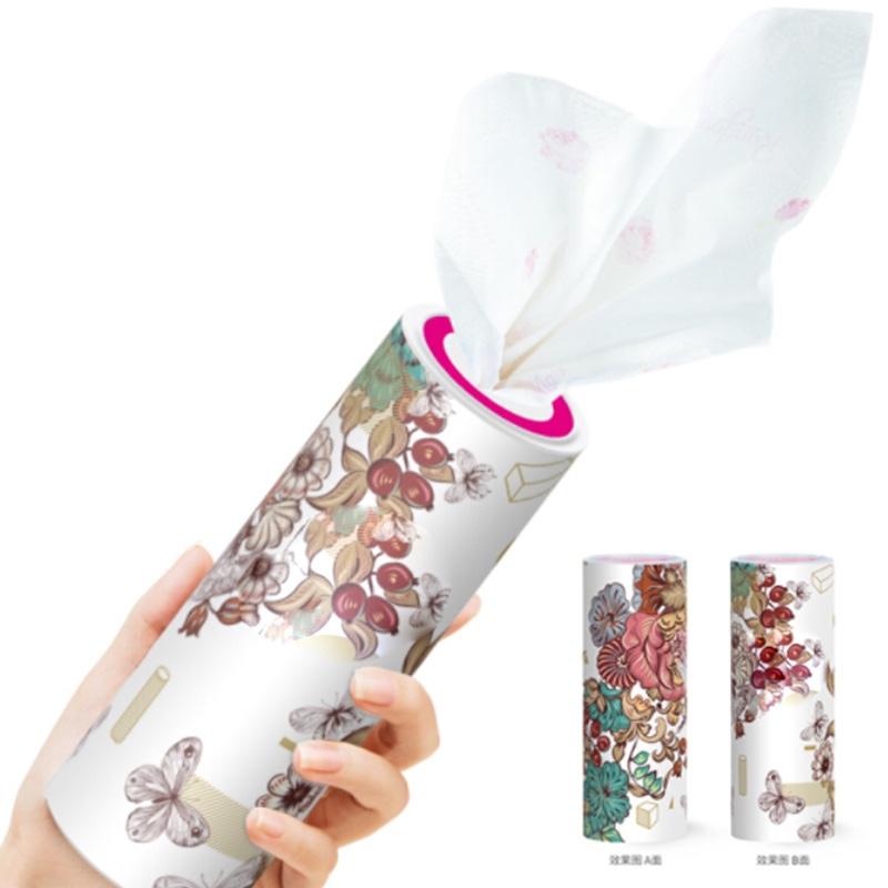 卡通車(chē)載紙巾圓筒水杯位抽紙盒座式汽車(chē)紙巾盒