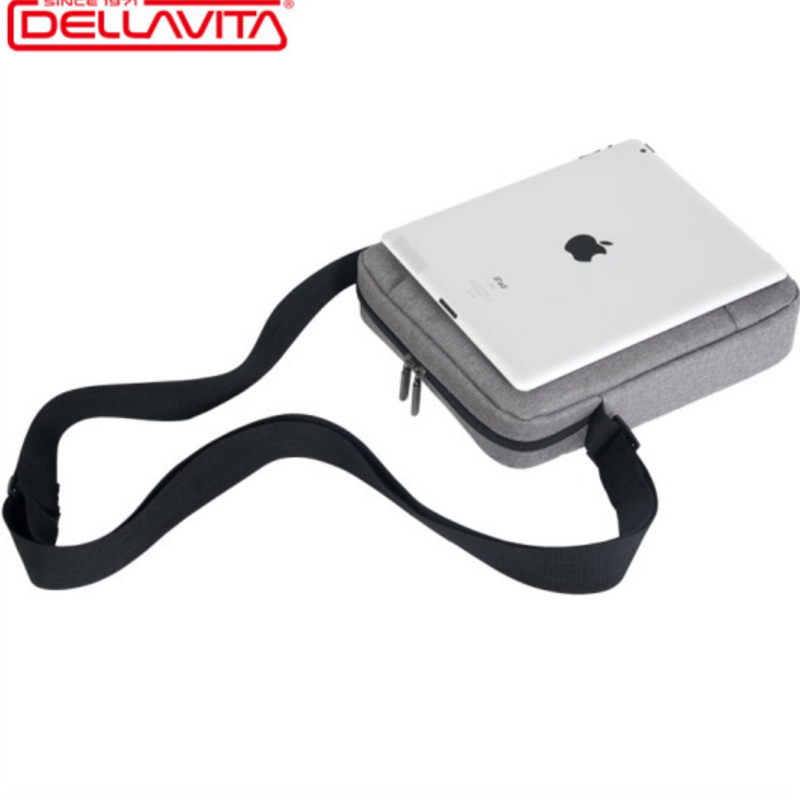 Dellavita德拉瑋特新品運(yùn)動(dòng)單肩包休閑斜跨包 淺灰色