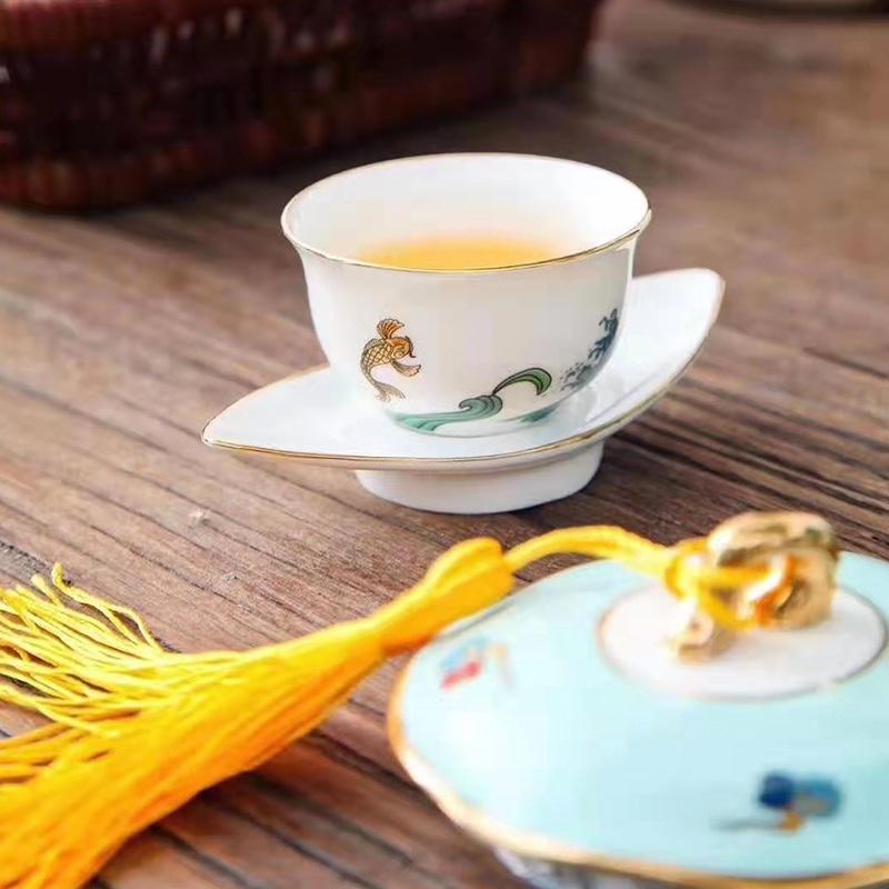 柿柿如意 禮盒套裝宮廷黃茶具精美禮盒套裝