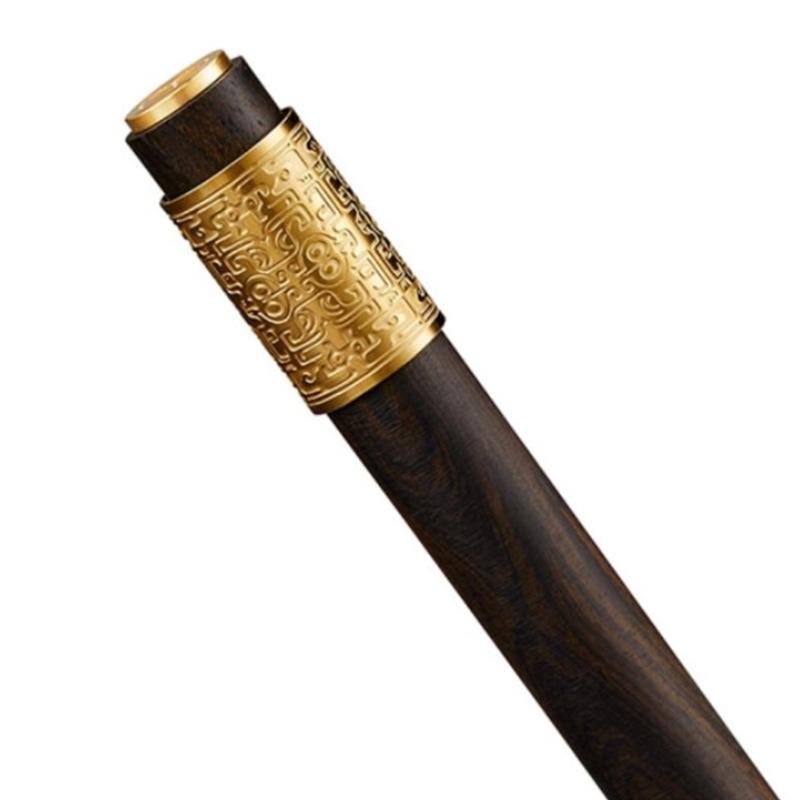 筆下輪回原木簽字筆高檔商務金屬木質辦公禮品創(chuàng)意記事轉運定制筆 橙色 24K金