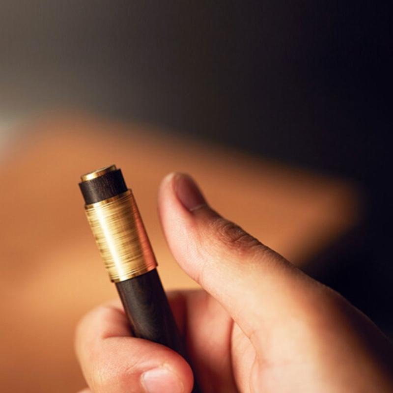 筆下輪回原木簽字筆高檔商務金屬木質辦公禮品創(chuàng)意記事轉運定制筆 橙色 24K金