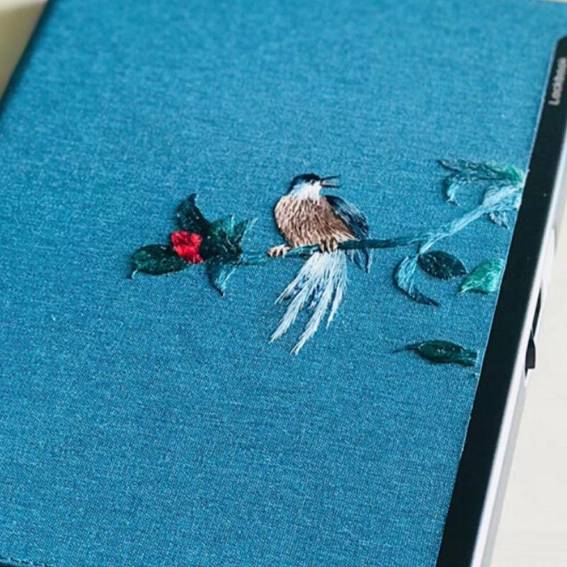 指紋鎖筆記本中國風(fēng)湘繡日記指紋手帳記事商務(wù)男女禮品