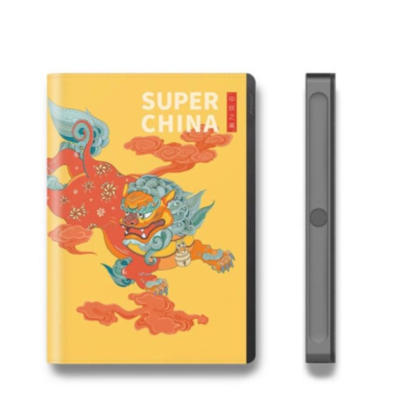 中紋之美指紋手帳指紋鎖記事本密碼日記本筆記本國(guó)潮風(fēng)商務(wù)禮品男女限量版 海水游龍