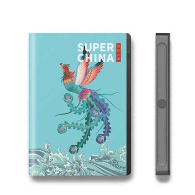 中紋之美指紋手帳指紋鎖記事本密碼日記本筆記本國(guó)潮風(fēng)商務(wù)禮品男女限量版 海水游龍