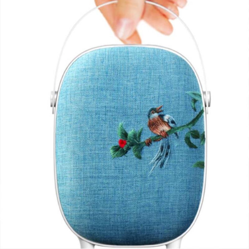 中國手工刺繡音箱無線藍(lán)牙音響便攜 中國特色禮品送老外創(chuàng)意民族風(fēng)婦女節(jié)女生節(jié)禮物送男女朋友 青碧色