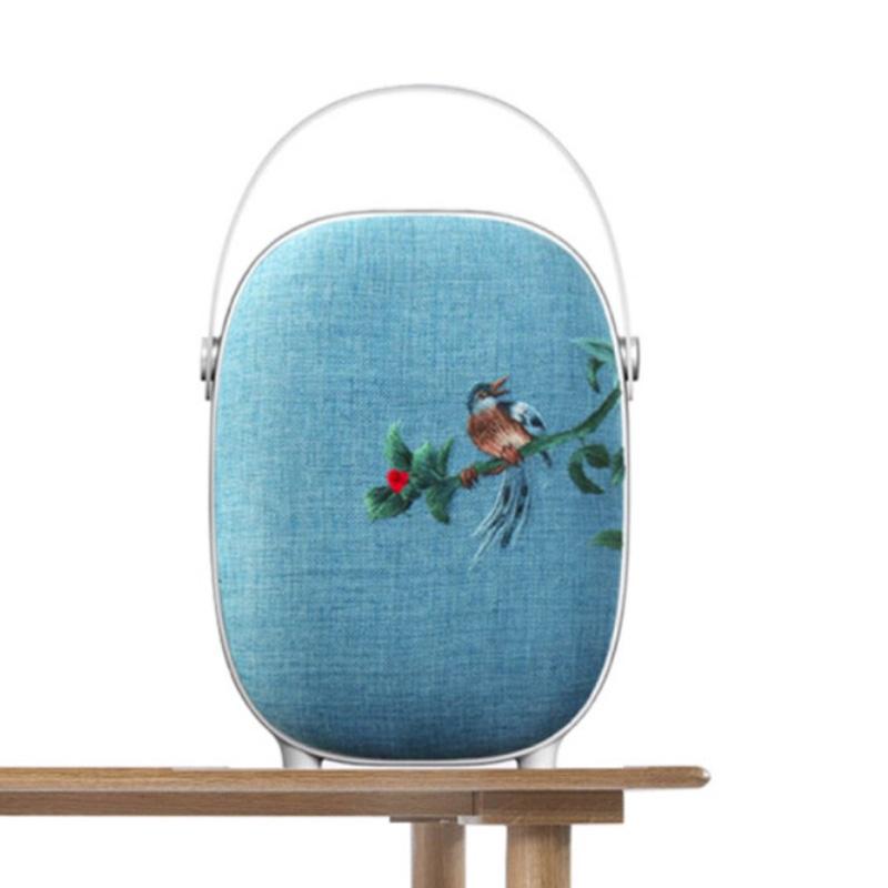 中國手工刺繡音箱無線藍(lán)牙音響便攜 中國特色禮品送老外創(chuàng)意民族風(fēng)婦女節(jié)女生節(jié)禮物送男女朋友 青碧色