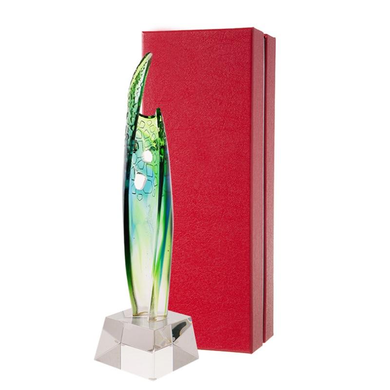 高端手工琉璃工藝品獎(jiǎng)杯原創(chuàng)禮品獎(jiǎng)杯定做新款擺件