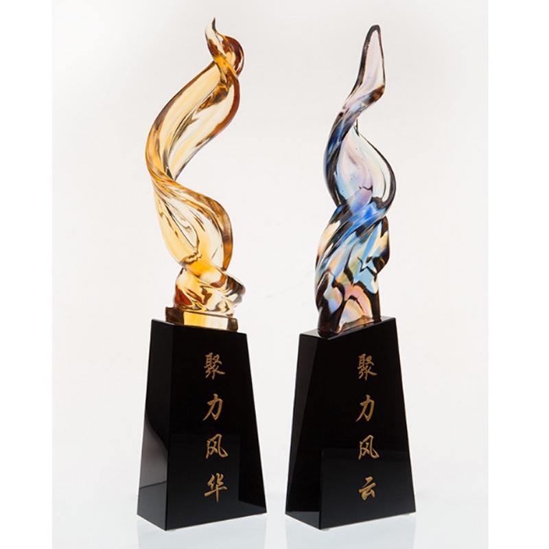 琉璃獎(jiǎng)杯 定制慶典頒獎(jiǎng)帆船水晶獎(jiǎng)杯創(chuàng)意禮品擺件