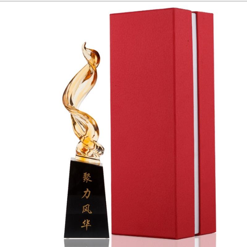 琉璃獎(jiǎng)杯 定制慶典頒獎(jiǎng)帆船水晶獎(jiǎng)杯創(chuàng)意禮品擺件