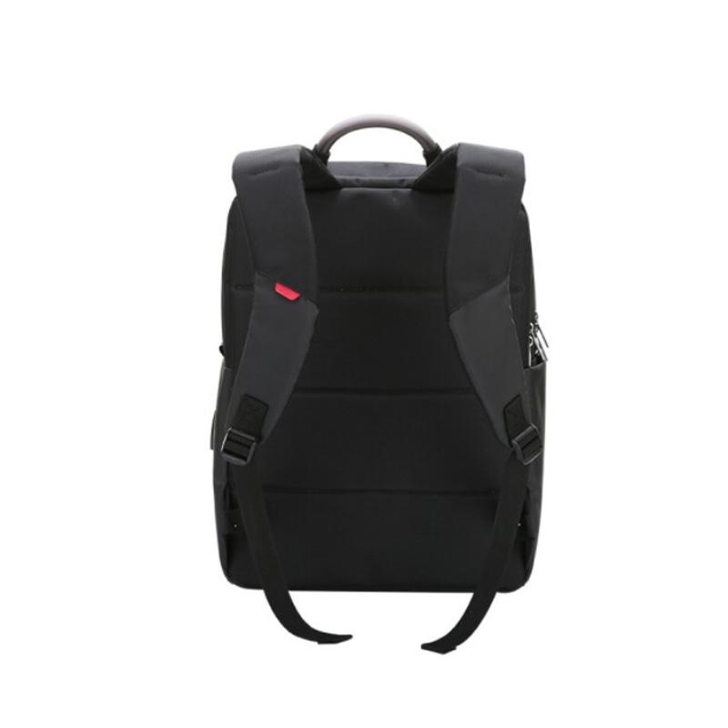 愛華仕雙肩包簡約商務(wù)多功能15寸電腦包時尚男士旅行背包OCB4593 黑色