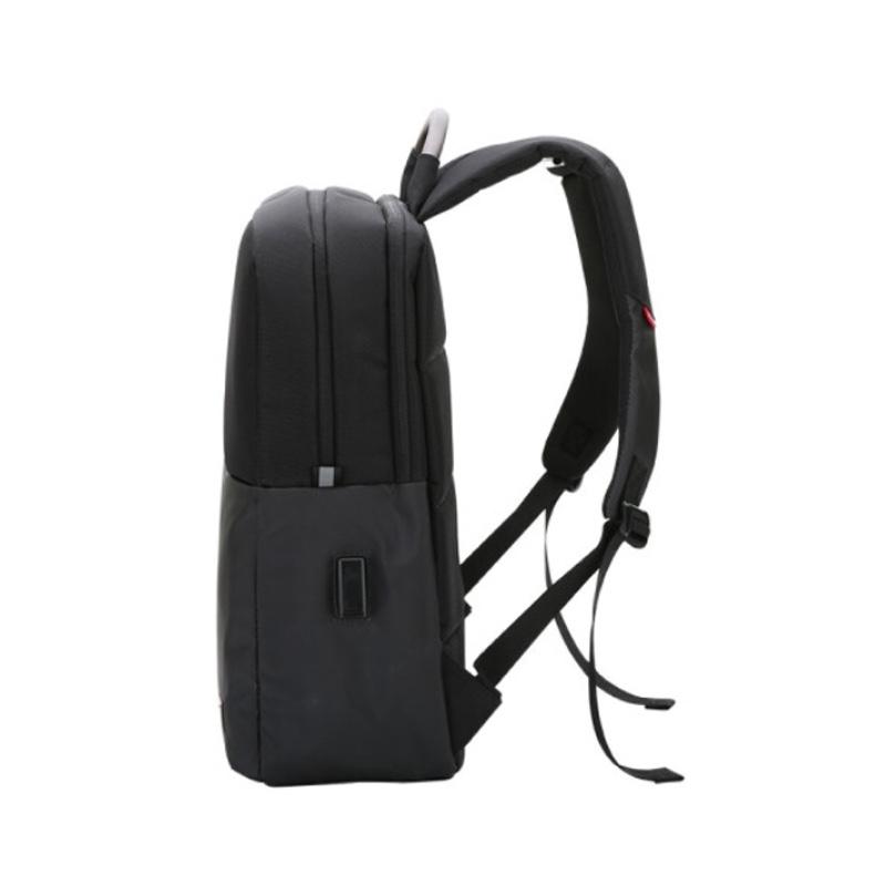 愛華仕雙肩包簡約商務(wù)多功能15寸電腦包時尚男士旅行背包OCB4593 黑色