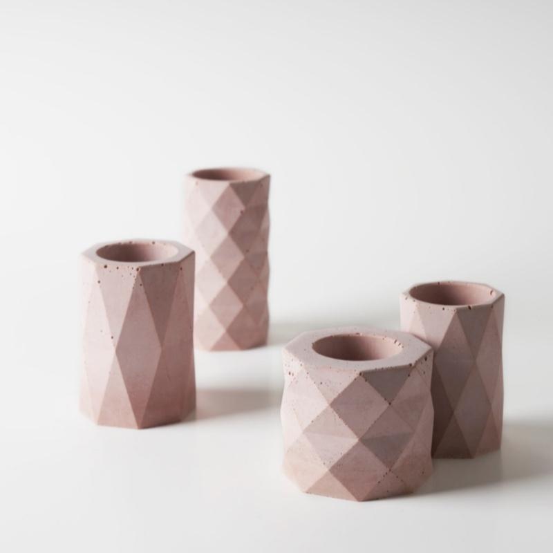 北歐ins燭光晚餐簡(jiǎn)約幾何多色蠟燭臺(tái)歐式香薰浪漫燭托餐廳擺件