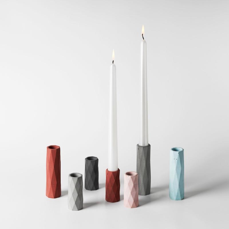 北歐ins燭光晚餐簡(jiǎn)約幾何多色蠟燭臺(tái)歐式香薰浪漫燭托餐廳擺件