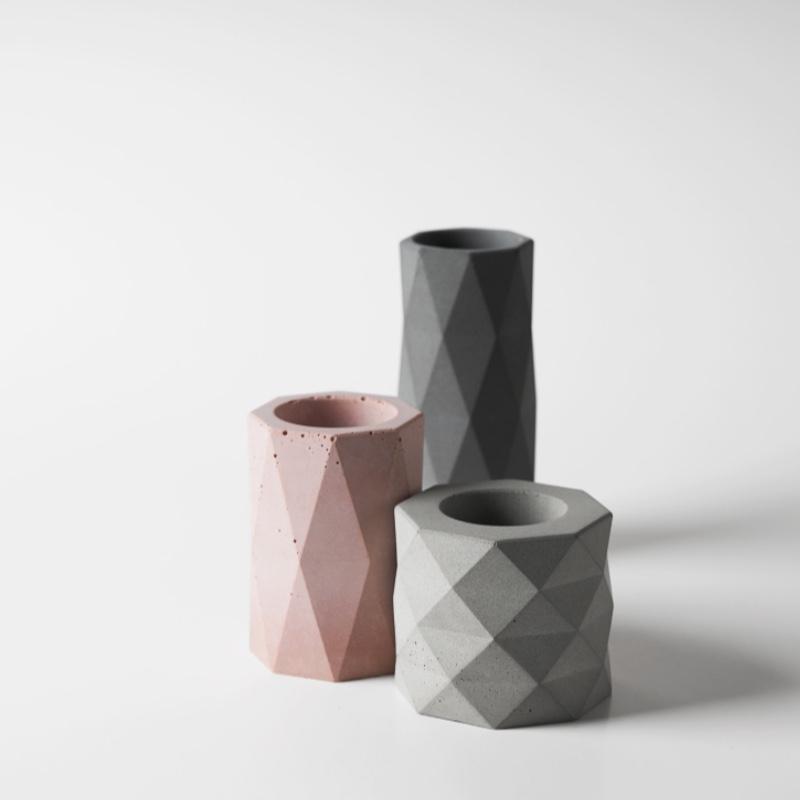 北歐ins燭光晚餐簡(jiǎn)約幾何多色蠟燭臺(tái)歐式香薰浪漫燭托餐廳擺件