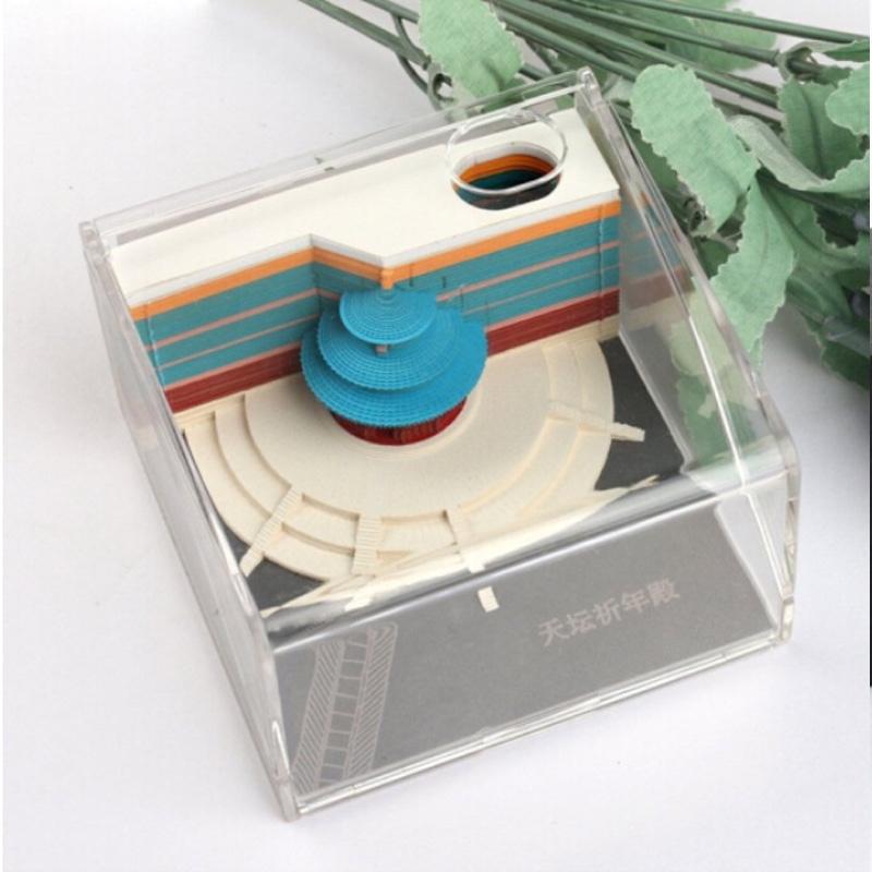 創(chuàng)意便簽紙清水寺立體3D藝術(shù)便利貼紙雕模型情人節(jié)愛巢斗拱古亭實(shí)用閨蜜生日禮物女生男朋友送女友情 御花園藍(lán)色