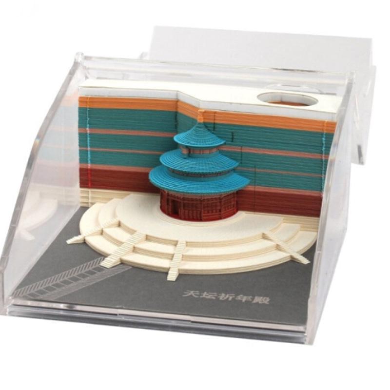 創(chuàng)意便簽紙清水寺立體3D藝術(shù)便利貼紙雕模型情人節(jié)愛巢斗拱古亭實(shí)用閨蜜生日禮物女生男朋友送女友情 御花園藍(lán)色