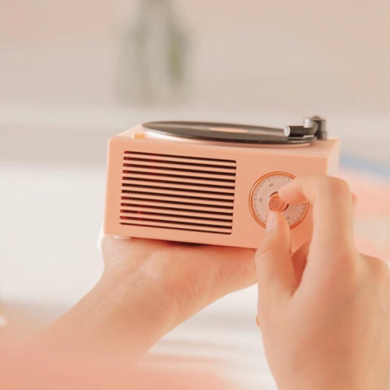 原子黑膠復(fù)古留聲機(jī)便攜式無線藍(lán)牙迷你可愛小音箱戶外低音炮小鋼炮家用手機(jī)音響 