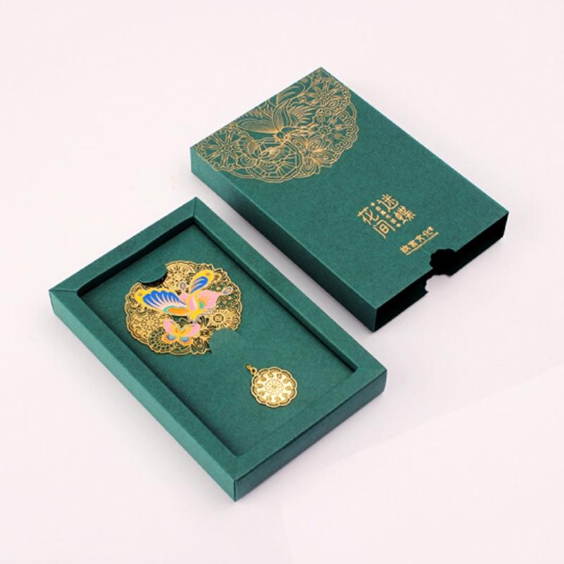 故宮文創(chuàng) 花間迷蝶晴空啼鳥金屬書簽 仿琺瑯創(chuàng)意銅質(zhì)書夾 送禮禮品禮物 花間迷蝶金屬書簽