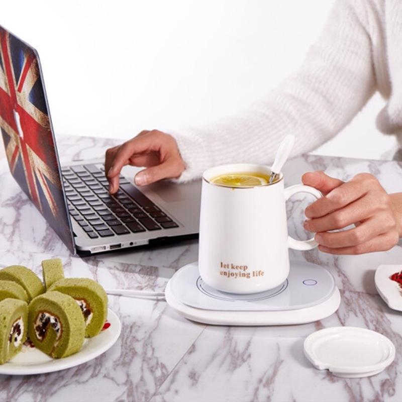 匯米恒溫杯暖暖杯馬克保溫杯智能水杯生日禮物女55度熱牛奶神器咖啡杯墊新年元旦跨年年貨節(jié)送女友實用禮品