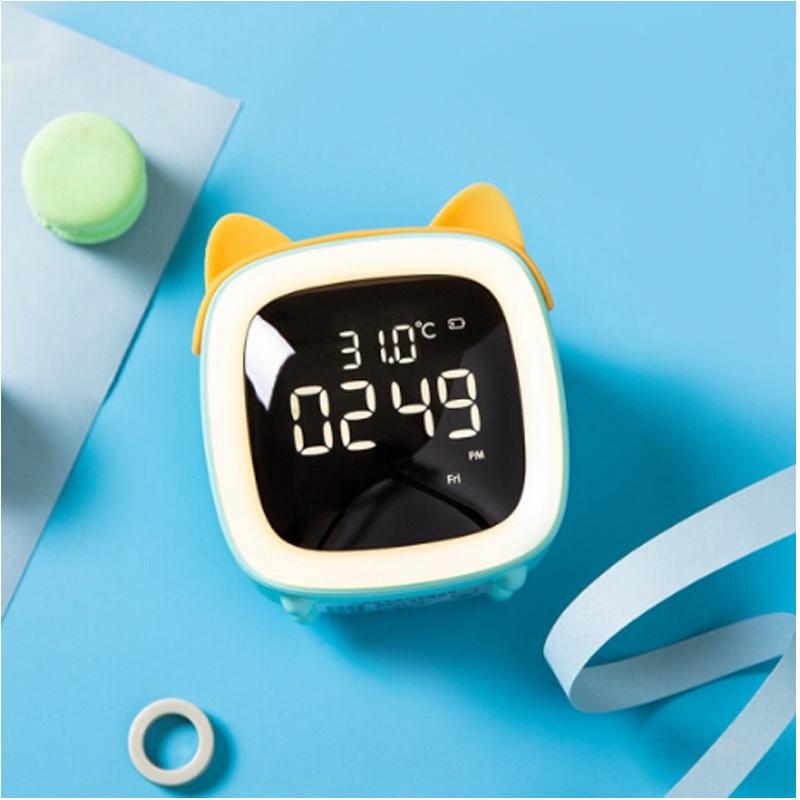 萬火創(chuàng)意學(xué)生迷你小時鐘智能家居貪睡拍拍鬧鐘臥室起夜led暖光燈萌寵TV夜燈鬧鐘