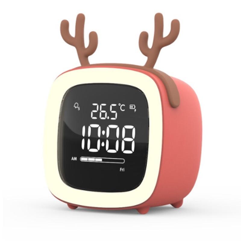 萬火創(chuàng)意學(xué)生迷你小時鐘智能家居貪睡拍拍鬧鐘臥室起夜led暖光燈萌寵TV夜燈鬧鐘