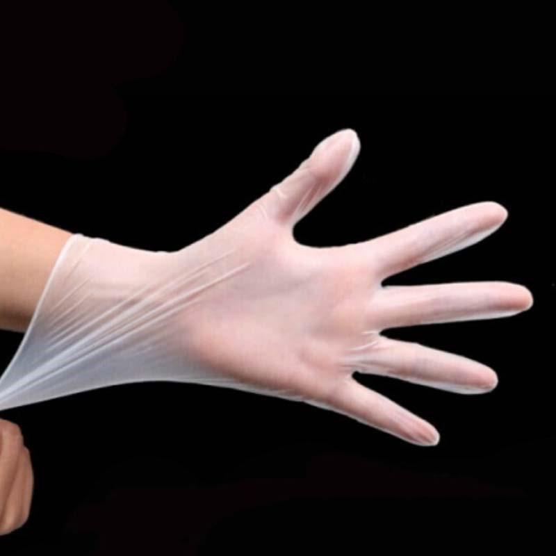   一次性pvc防水美容餐飲用防護(hù)手套隔離防護(hù) 透明10盒一箱5箱起