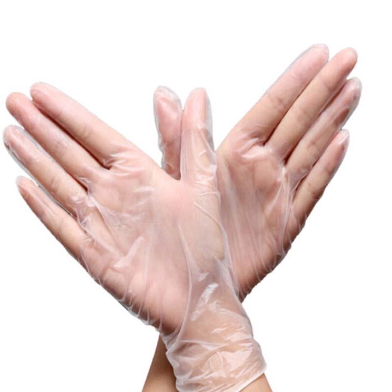   一次性pvc防水美容餐飲用防護(hù)手套隔離防護(hù) 透明10盒一箱5箱起