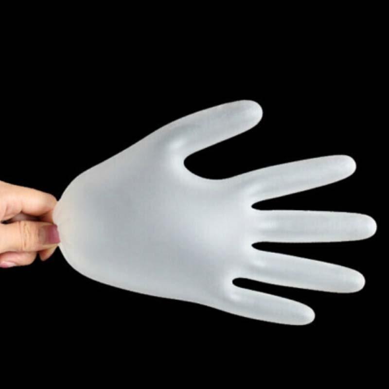   一次性pvc防水美容餐飲用防護(hù)手套隔離防護(hù) 透明10盒一箱5箱起