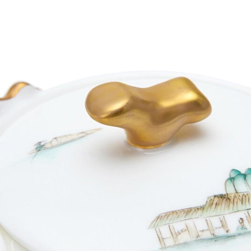 瑪戈隆特 皇家盛宴 茶趣 小罐茶 西湖盛宴一壺兩杯便攜旅行茶具套裝 骨瓷功夫茶具茶杯套裝家用 青云 