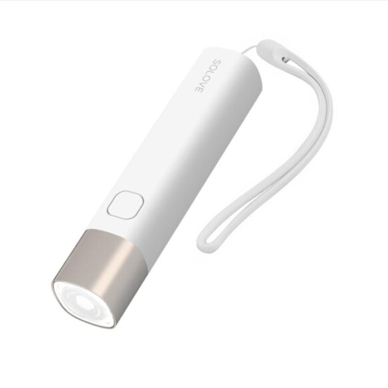   solove素樂(lè) 隨身燈光手電筒移動(dòng)電源3000毫安正品迷你充電寶 素米白 3000