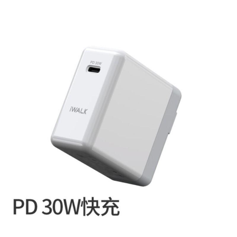   iWALK捷豹充18W 30W蘋果PD快充充電器iPhone11/8p手機(jī)xr/xsmax蘋果18w 白色【PD 30W快充】 