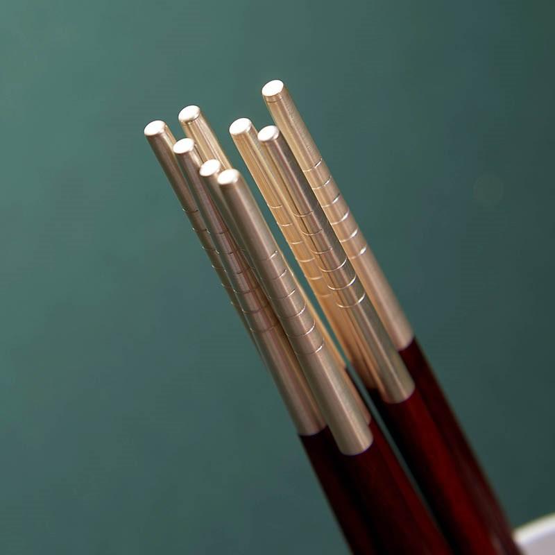 雅物  東一紅木筷·玲瓏隨身銀箸