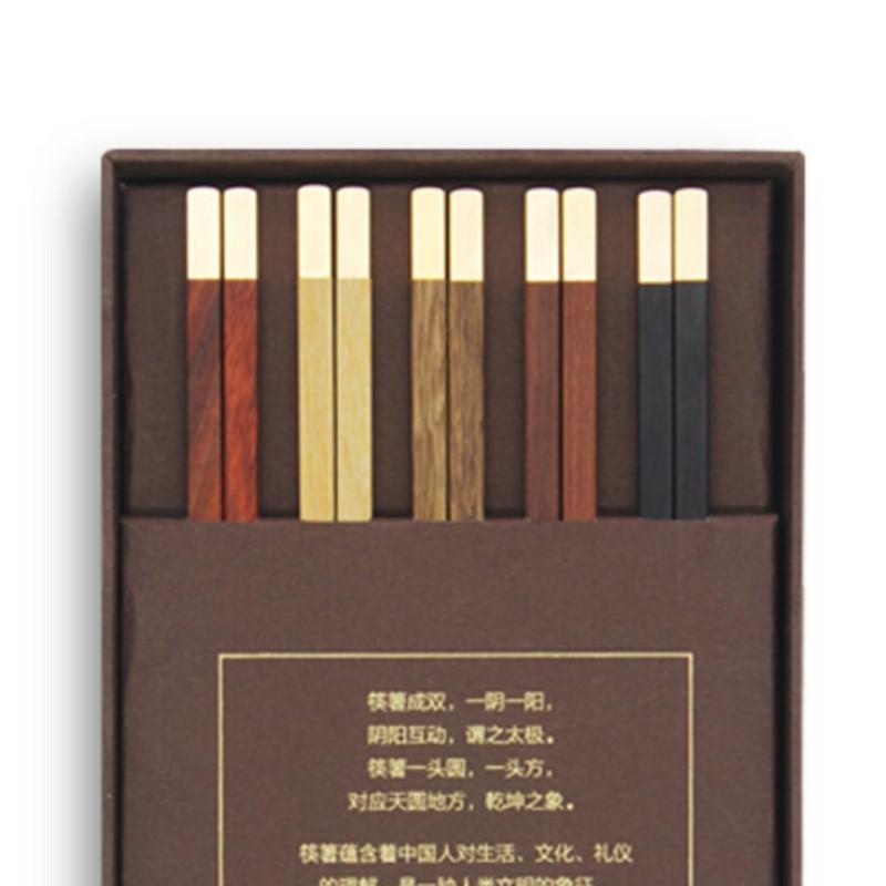 清樸堂尊貴紅木筷子禮盒品宴5雙裝高檔烏木筷子 標(biāo)準(zhǔn)5雙 