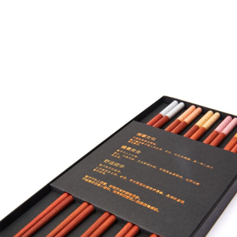 清樸堂尊貴紅木筷子禮盒品宴10雙裝高檔烏木筷子