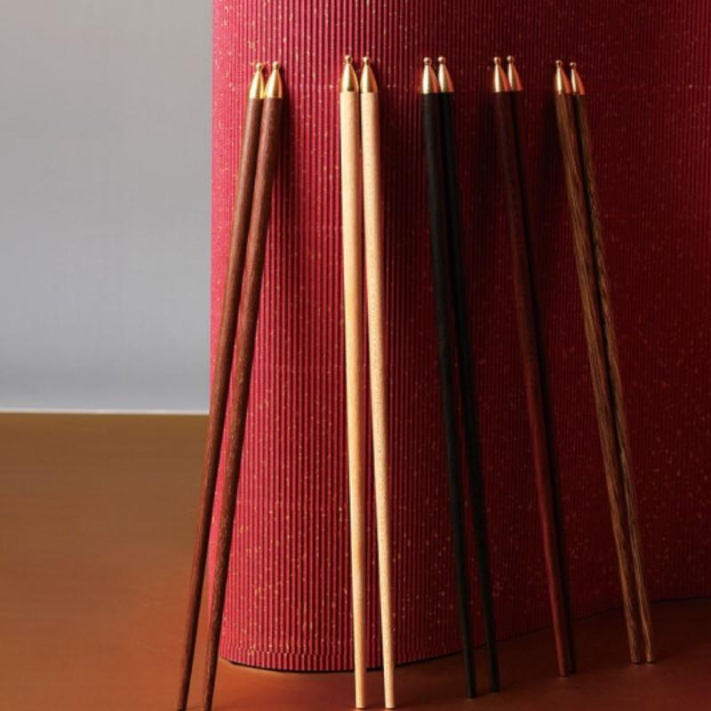 清樸堂 五小福·紅木筷 五色筷 專人專用 家用實(shí)木高檔紅木餐具家庭裝雞翅木快子 中式禮盒