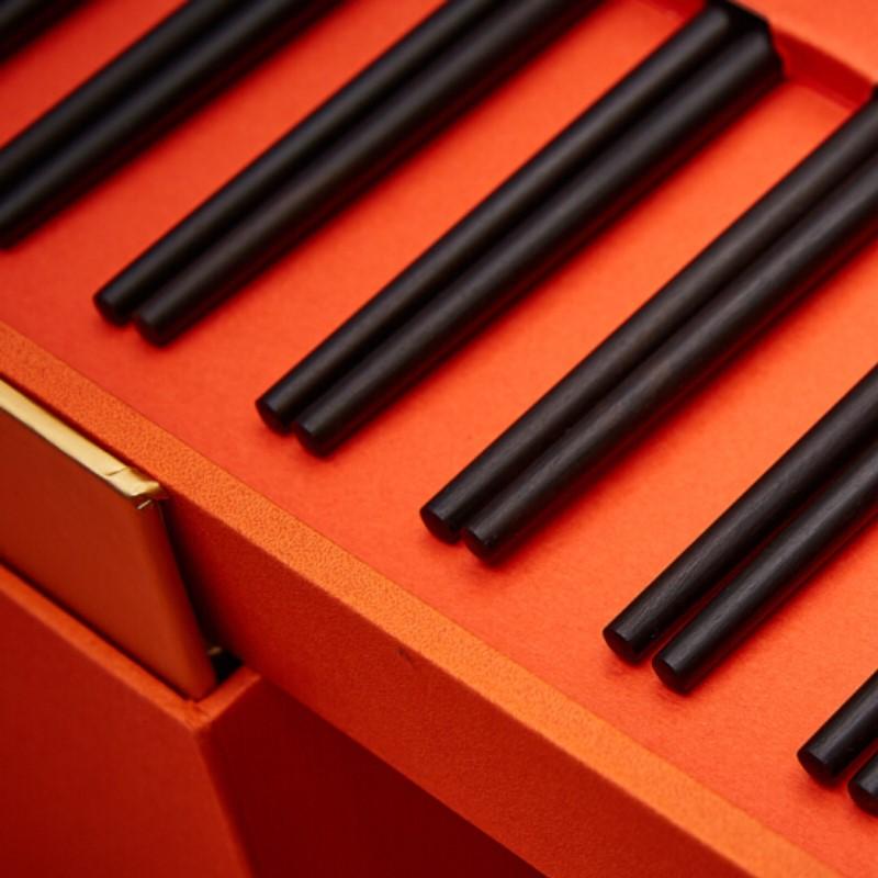 清樸堂 中國宴禮盒 高端送領(lǐng)導(dǎo)禮品紅木筷子家用高檔實(shí)木無漆無蠟定制烏木筷子 烏木版 