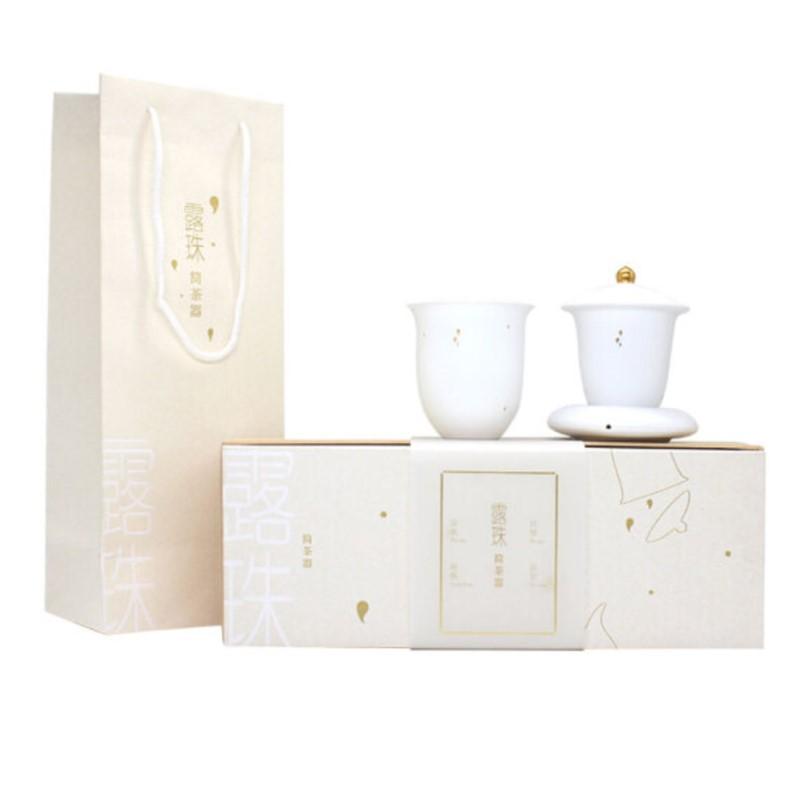 清樸堂 露珠套裝 簡茶器 純手工高白瓷功夫茶具茶杯大號敬茶杯泡茶碗陶瓷杯 