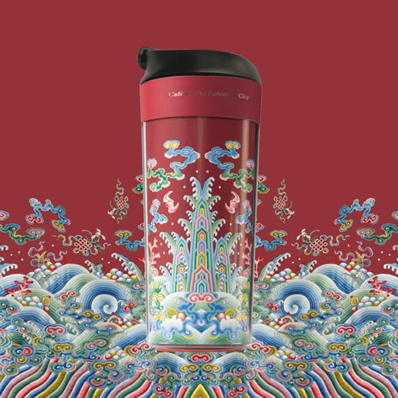 故宮角樓咖啡宮廷隨行杯五彩海水江崖隨手杯便攜隔熱創(chuàng)意水杯禮物 