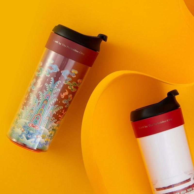 故宮角樓咖啡宮廷隨行杯五彩海水江崖隨手杯便攜隔熱創(chuàng)意水杯禮物 