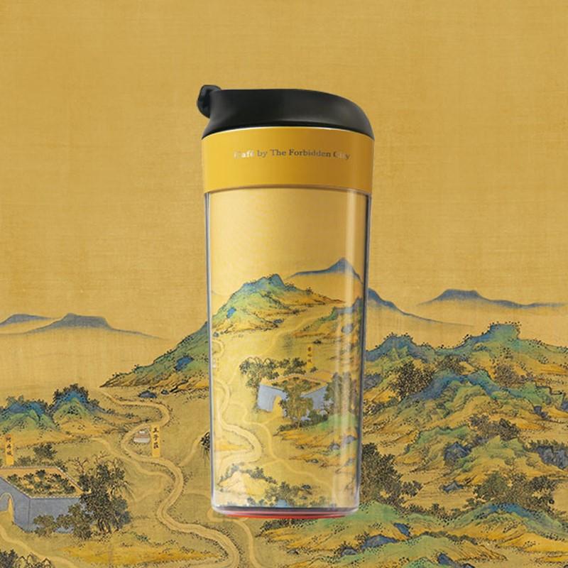故宮角樓咖啡宮廷隨行杯絲路山水地圖隨手杯便攜隔熱創(chuàng)意水杯禮物 