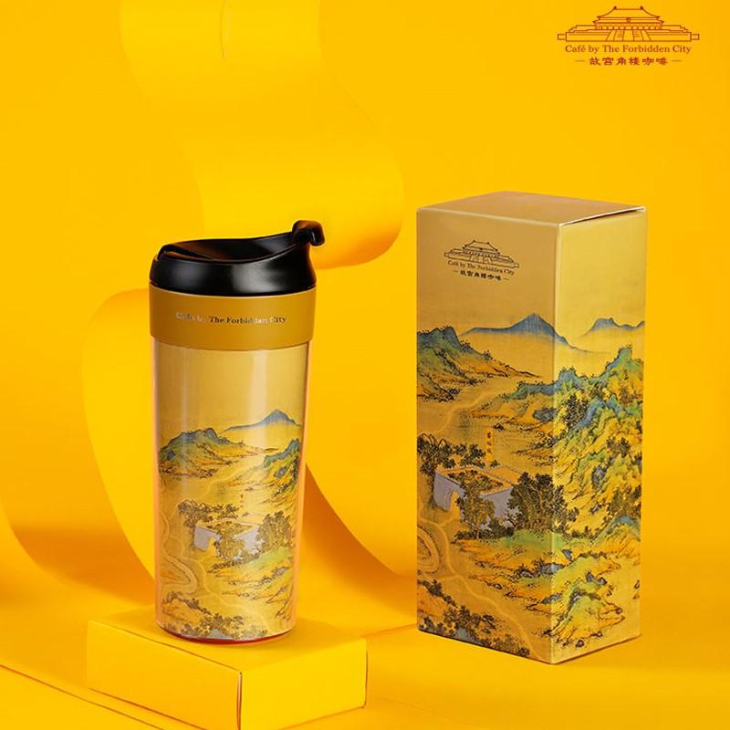 故宮角樓咖啡宮廷隨行杯絲路山水地圖隨手杯便攜隔熱創(chuàng)意水杯禮物 
