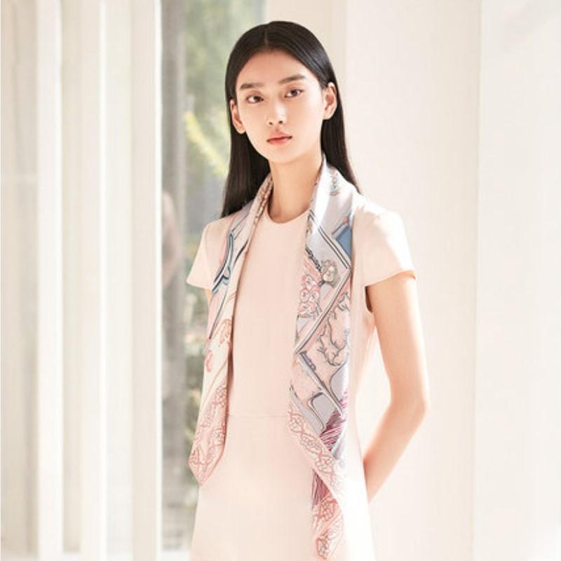 萬事利春夏新品真絲絲巾雙面印花絲巾女時(shí)尚百搭大方巾 安妮公主