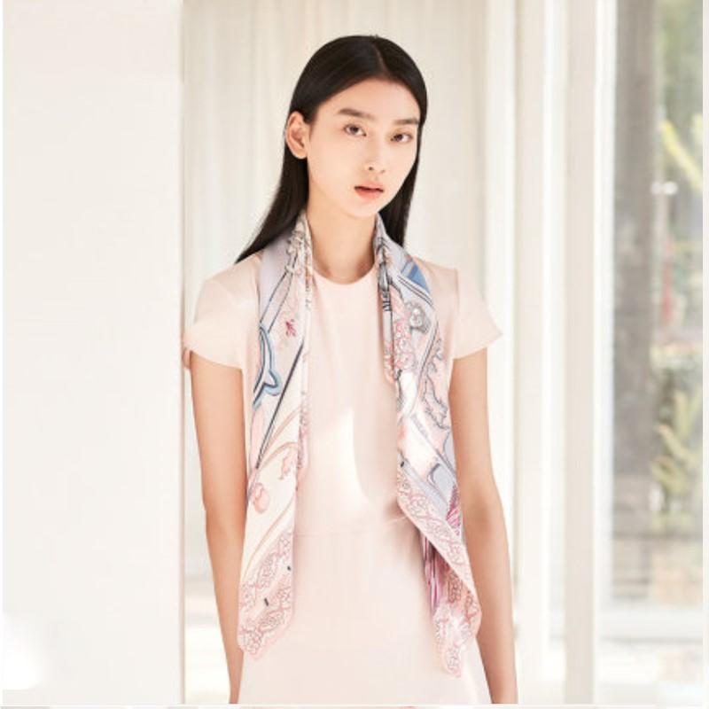 萬事利春夏新品真絲絲巾雙面印花絲巾女時(shí)尚百搭大方巾 安妮公主