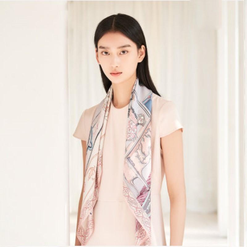 萬事利春夏新品真絲絲巾雙面印花絲巾女時(shí)尚百搭大方巾 安妮公主
