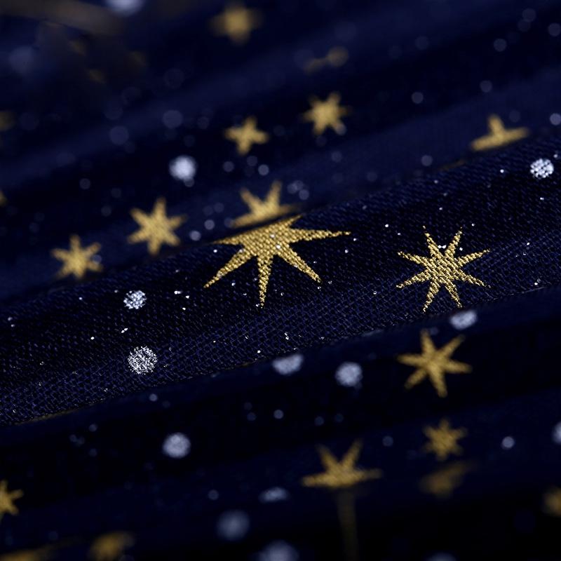 【故宮淘寶】微微風(fēng)簇浪，散作滿河星-燙金星空超薄透女士折扇