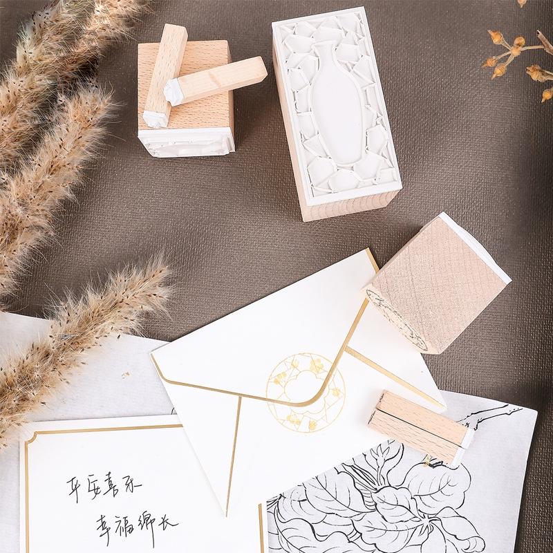 梅花玉版箋-一印香函套裝木質(zhì)軟膠印章