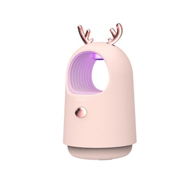  新款滅蚊燈家用物理靜音滅蚊器室內(nèi)驅(qū)蚊神器嬰兒靜音蚊子誘捕器滅蠅燈室內(nèi)吸捕蚊滅蚊神器萌寵型 萌鹿粉色