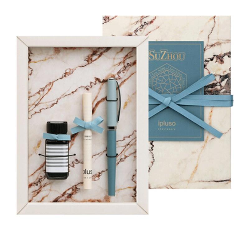 ipluso意索鋼筆墨水禮盒中國(guó)城市系列銥金筆尖辦公學(xué)生簽字筆 蘇州天青