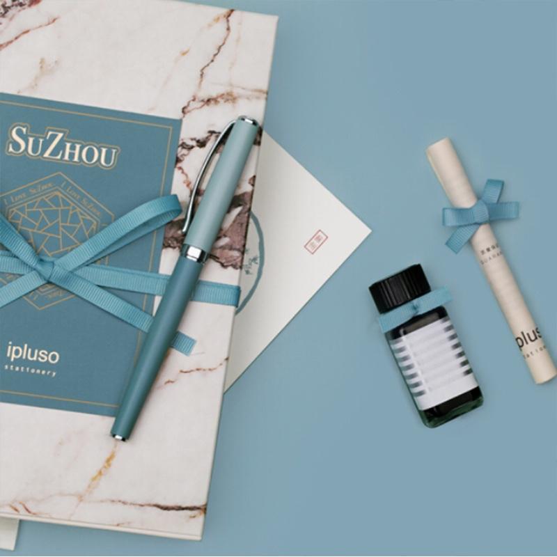 ipluso意索鋼筆墨水禮盒中國(guó)城市系列銥金筆尖辦公學(xué)生簽字筆 蘇州天青