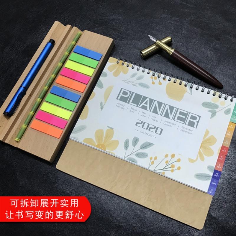 月歷環(huán)保便簽筆架裝飾臺(tái)木質(zhì)多功能收納臺(tái)便簽臺(tái)彩色便簽盒